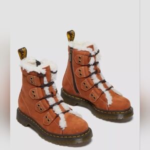Dr. Martens Women's 1460 Lace to Toe Fur Lined Buttersoft Lace Up Boots